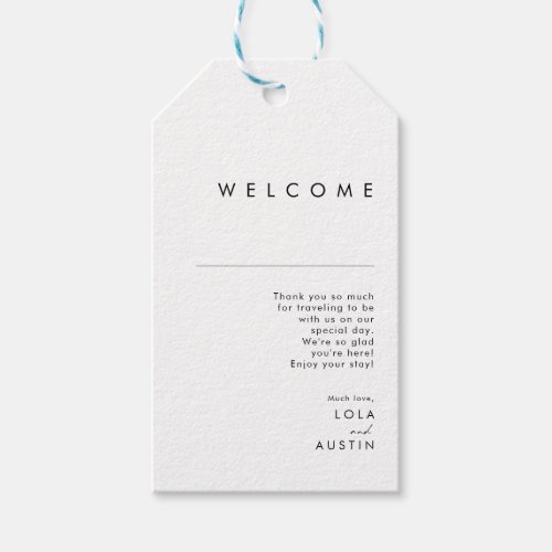Modern Minimalist Wedding Welcome Gift Tags