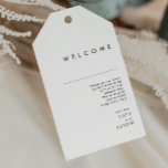 Modern Minimalist Wedding Welcome Gift Tags<br><div class="desc">These Modern Minimalist wedding welcome gift tags are perfect for your classy boho wedding-. Its simple, unique abstract design accompanied by a contemporary minimal script and a white and black color palette gives this product a feel of elegant formal luxury while staying simplistic, chic bohemian. Keep it as is, or...</div>