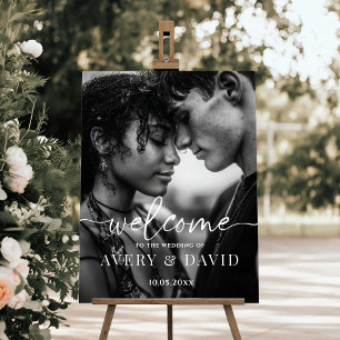 Modern Minimalist Wedding Welcome Photo Foam Board