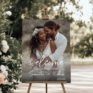 Modern Minimalist Wedding Welcome Photo Foam Board