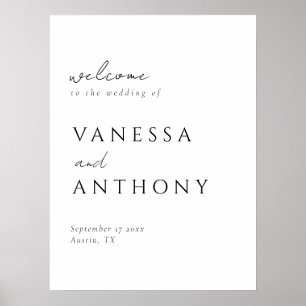 Modern Minimalist Wedding Welcome Poster