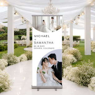 Modern Minimalist Wedding Welcome Retractable Banner