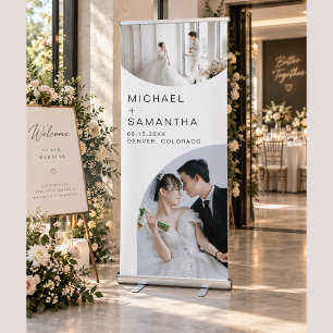 Modern Minimalist Wedding Welcome Retractable Banner