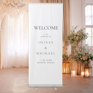 Modern Minimalist Wedding Welcome Retractable Banner
