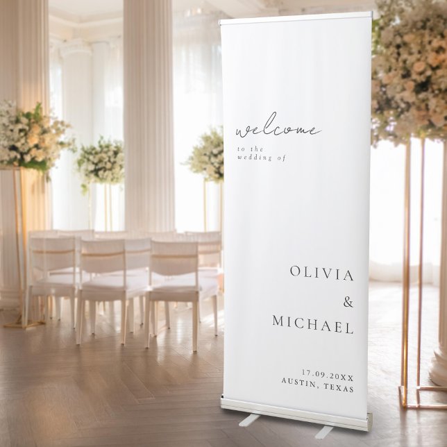 Modern Minimalist Wedding Welcome Retractable Banner (Creator Uploaded)