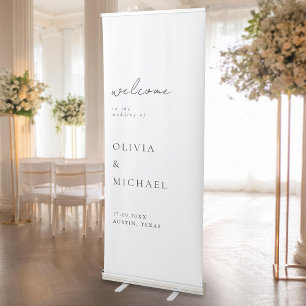 Modern Minimalist Wedding Welcome Retractable Banner