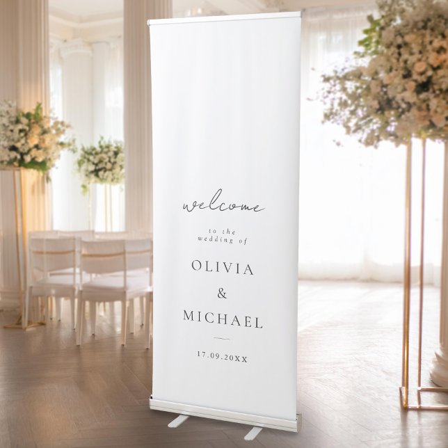 Modern Minimalist Wedding Welcome Retractable Banner (Creator Uploaded)