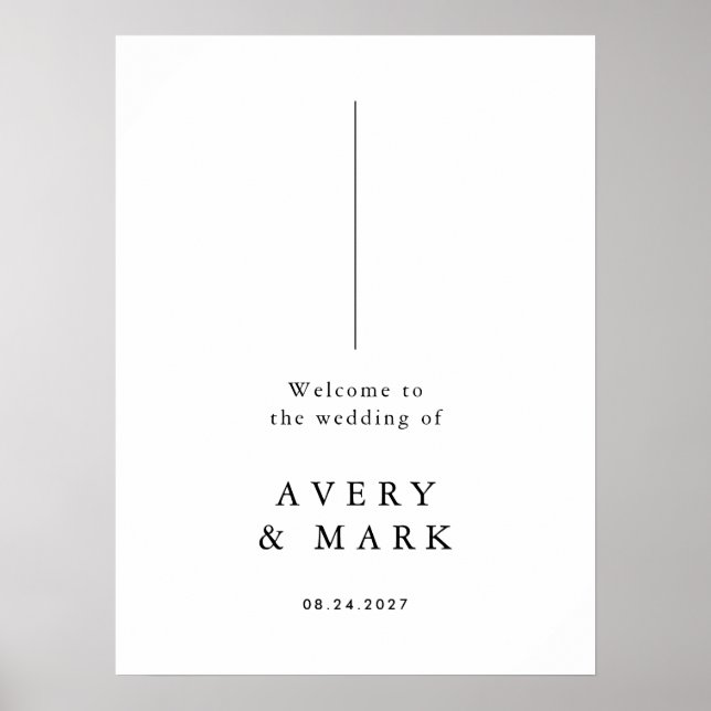 Modern Minimalist Wedding Welcome Sign (Front)