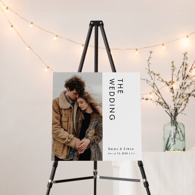 Modern Minimalist Wedding Welcome Sign (In Situ (Stand))