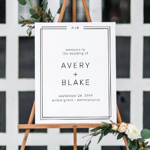 Modern Minimalist Wedding Welcome Sign / AVERY