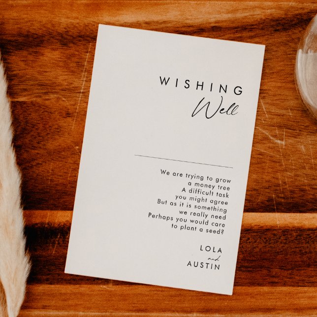 Modern Minimalist Wedding Wishing Well Card (Creator Uploaded)