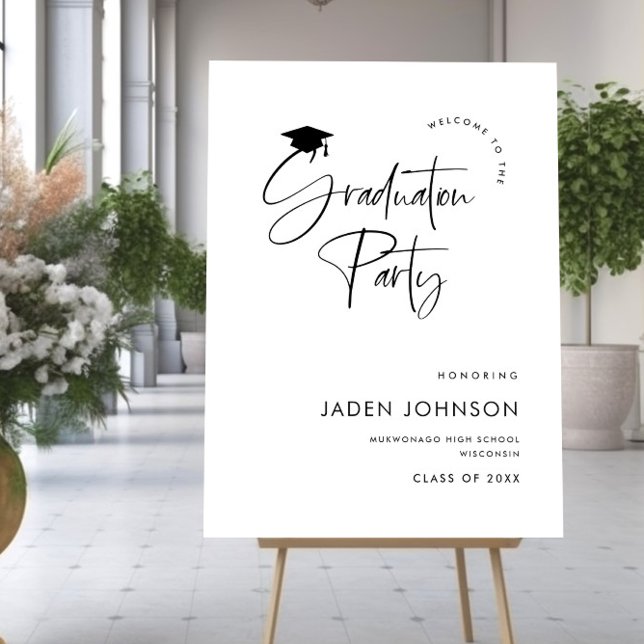 Modern Minimalist WELCOME Graduation Party Foam Board (Creator Uploaded)