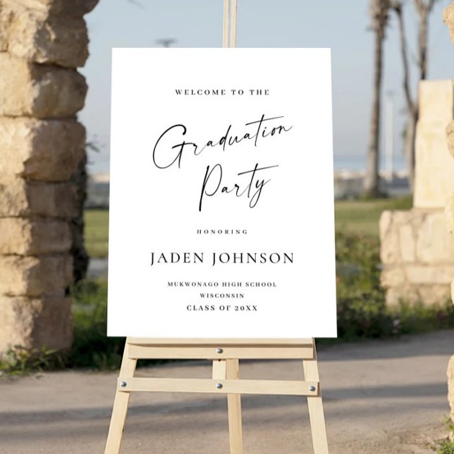 Modern Minimalist WELCOME Graduation Party Foam Board (Creator Uploaded)