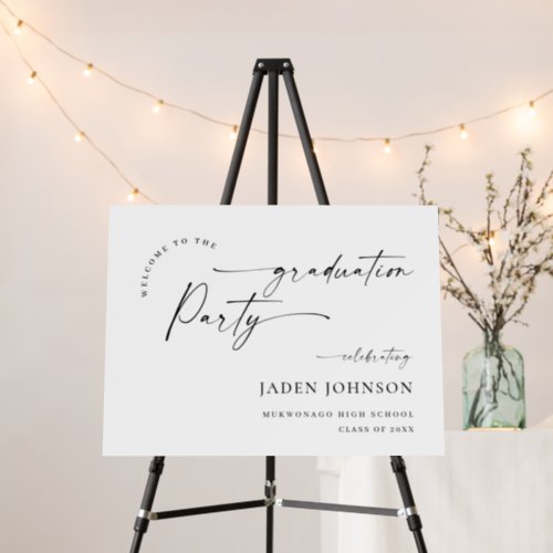 Modern Minimalist WELCOME Graduation Party Photo Foam Board