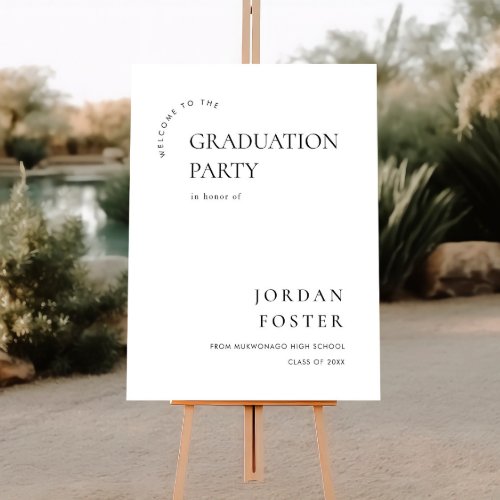 Modern Minimalist WELCOME Graduation Party Photo Foam Board