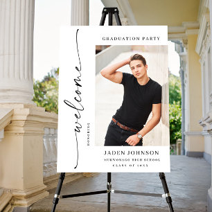 Modern Minimalist WELCOME Graduation Party Photo Foam Board