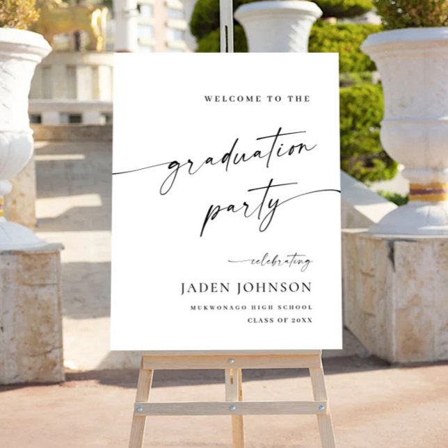 Modern Minimalist WELCOME Graduation Party Photo Foam Board (Creator Uploaded)