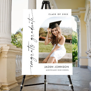 Modern Minimalist WELCOME Graduation Party Photo Foam Board