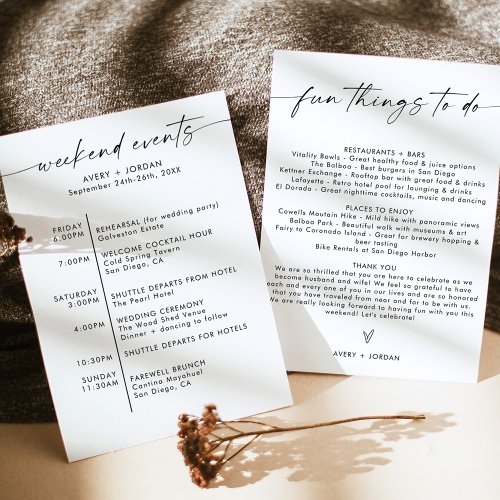 Modern Minimalist Welcome Letter Events Card