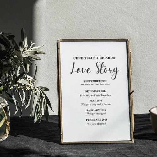 Modern Minimalist  Welcome Love story Wedding Sign