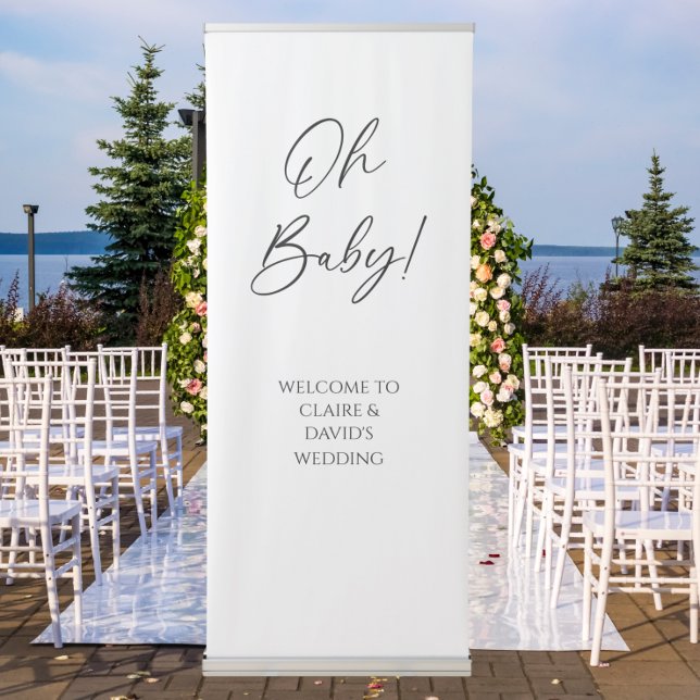Modern Minimalist Welcome to Our Wedding  Retractable Banner (Creator Uploaded)