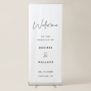 Modern Minimalist Welcome to our wedding Retractable Banner