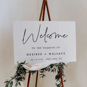 Modern Minimalist Welcome to our wedding Sign