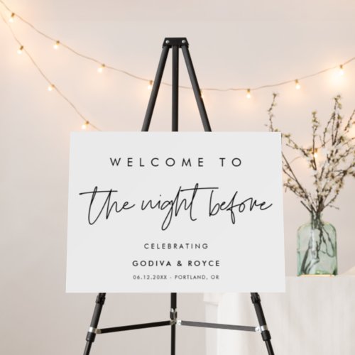 Modern Minimalist Welcome to The Night Before Foam Board