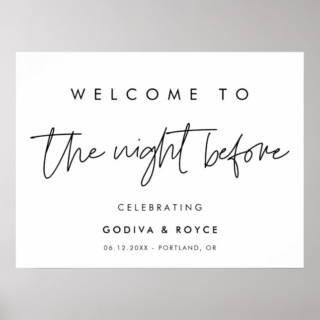 Modern Minimalist Welcome to The Night Before Poster (Front)
