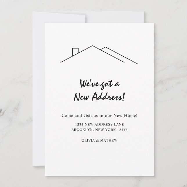Modern Minimalist We've got a New Address Moving Announcement (Front)