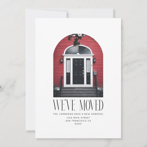 Modern Minimalist We've Moved Arch Photo Announcement
