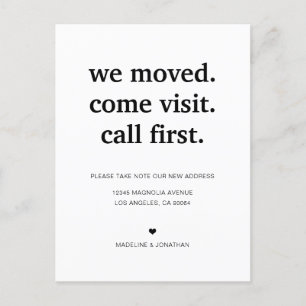 Modern Minimalist We've Moved Moving Announcement Postcard