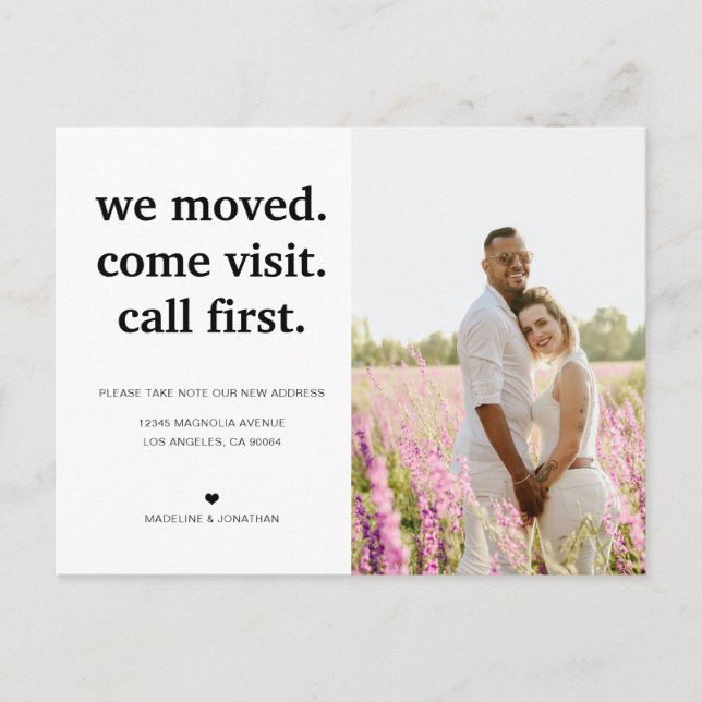 Modern Minimalist We've Moved Photo Moving Announcement Postcard (Front)
