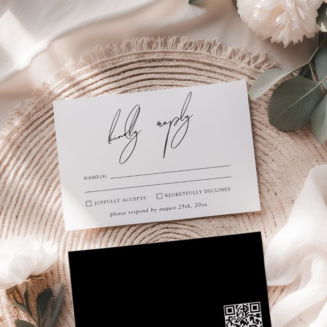 Modern Minimalist & Whimsical Script RSVP Invitation (Creator Uploaded)