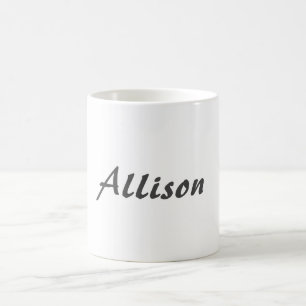 Modern Minimalist White Add Your Name Coffee Mug