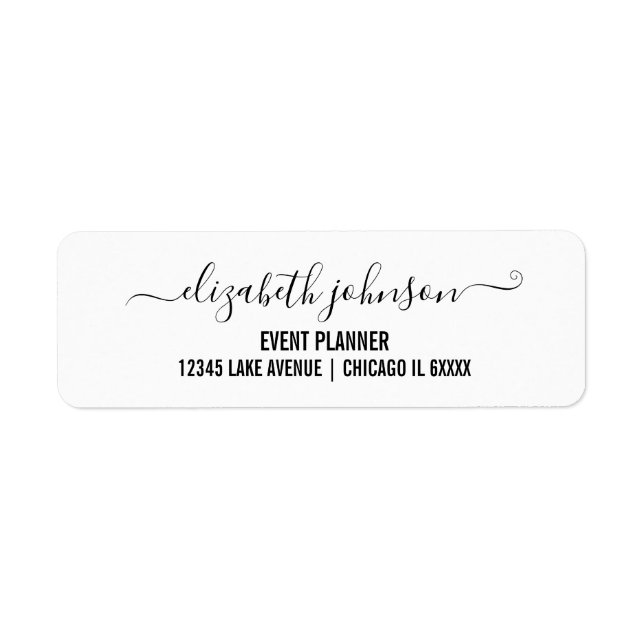 Modern Minimalist White Address Label  (Front)