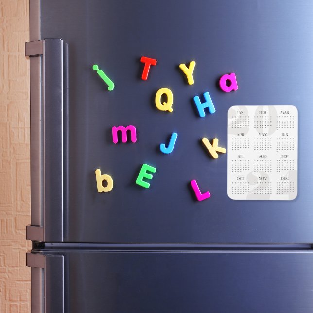 Modern Minimalist White and Beige 2024 Calendar Magnet (Creator Uploaded)