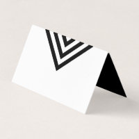 Modern Minimalist White and Black Geometric Place Card
