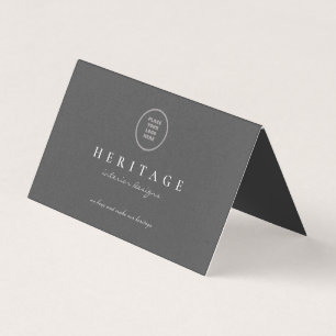 Modern Minimalist White and Grey Logo Business Card