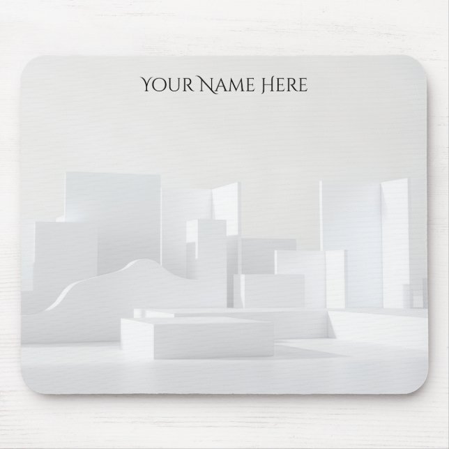 Modern Minimalist White Architecture Mouse Pad (Front)