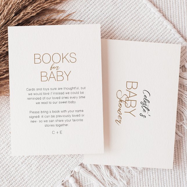 Modern Minimalist White Baby Shower Books For Baby Enclosure Card (Creator Uploaded)