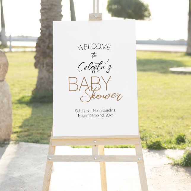 Modern Minimalist White Baby Shower Welcome Foam Board (Creator Uploaded)