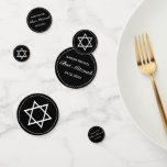 Modern Minimalist White Black Bar Bat Mitzvah Confetti<br><div class="desc">Bar or Bat Mitzvah custom party confetti. Stylish modern minimal white and black design. 
More items are available in this style in our store. You can edit the design further,  change background color,  fonts and add extra text by clicking "customize further" link.</div>