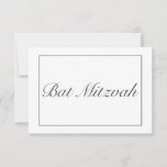 Modern Minimalist White Black Bat Mitzvah RSVP Card<br><div class="desc">Bat Mitzvah RSVP card. Stylish modern minimal white and black design. 
More items are available in this style in our store. You can edit the design further,  change background color,  fonts and add extra text by clicking "customize further" link.</div>