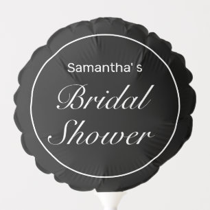 Modern Minimalist White Black Bridal Shower Balloon