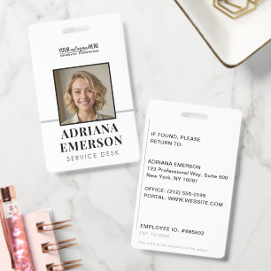 Modern Minimalist White Black Clean Professional Badge