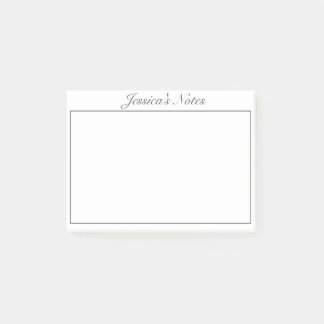 Modern Minimalist White Black Custom Post-it Notes