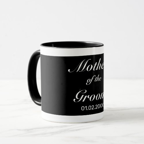 Modern Minimalist White Black Parent  Wedding Mug