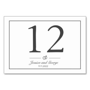Modern Minimalist White Black Table Number