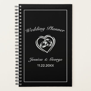 Modern Minimalist White Black Wedding Planner